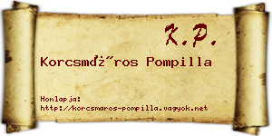 Korcsmáros Pompilla névjegykártya